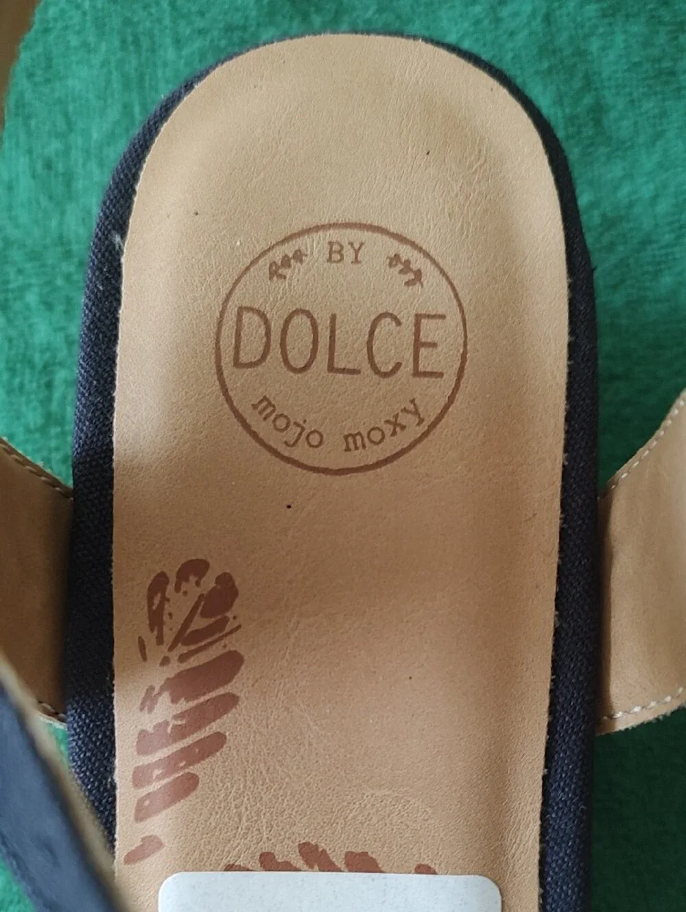 Mojo Moxy Navy Blue Espadrille Wedge Sandals with Jute Platform